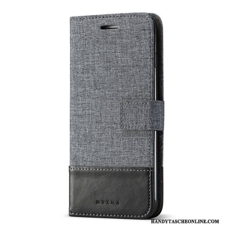 Hülle Sony Xperia L1 Halterung Anti-sturz Muster, Case Sony Xperia L1 Lederhülle Denim Schwarz