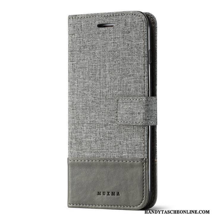 Hülle Sony Xperia L1 Halterung Anti-sturz Muster, Case Sony Xperia L1 Lederhülle Denim Schwarz