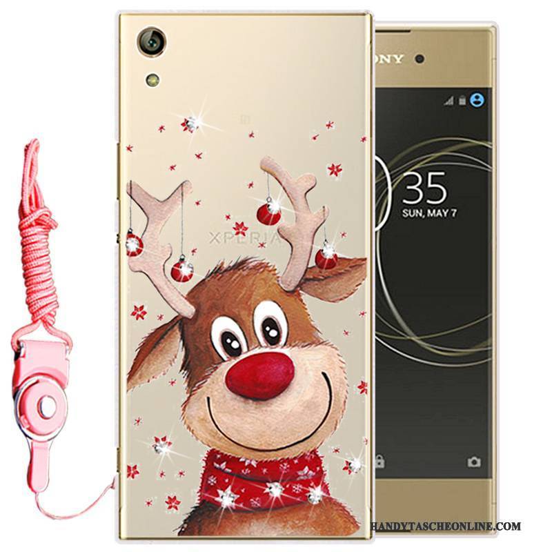 Hülle Sony Xperia L1 Strass Gold Handyhüllen, Case Sony Xperia L1 Weiche