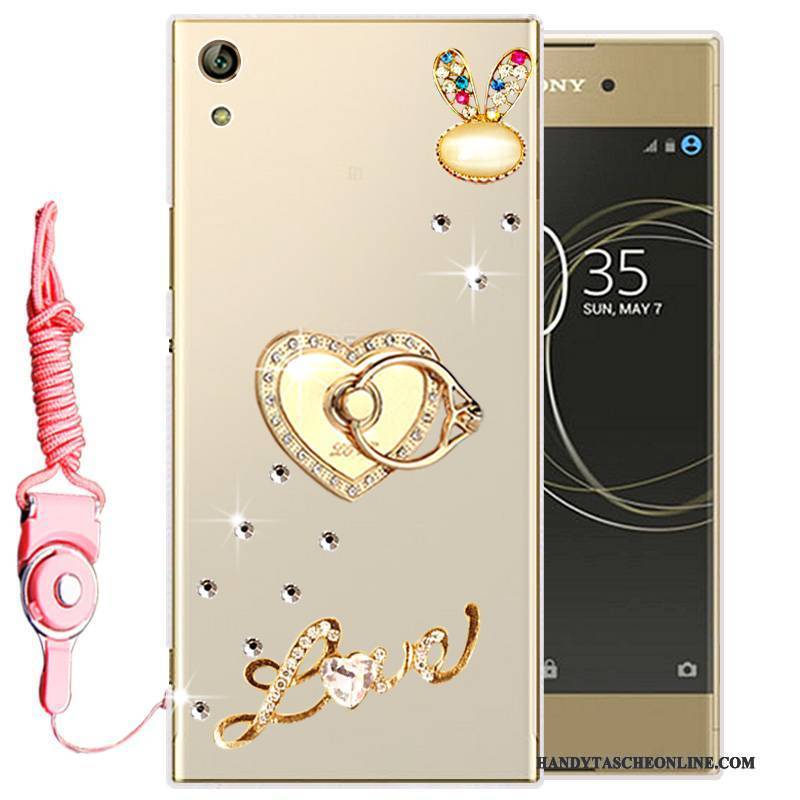 Hülle Sony Xperia L1 Strass Gold Handyhüllen, Case Sony Xperia L1 Weiche