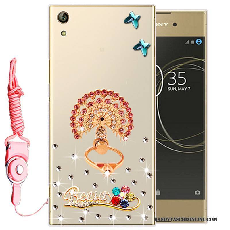 Hülle Sony Xperia L1 Strass Gold Handyhüllen, Case Sony Xperia L1 Weiche