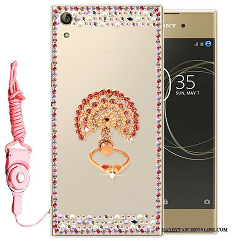 Hülle Sony Xperia L1 Strass Gold Handyhüllen, Case Sony Xperia L1 Weiche