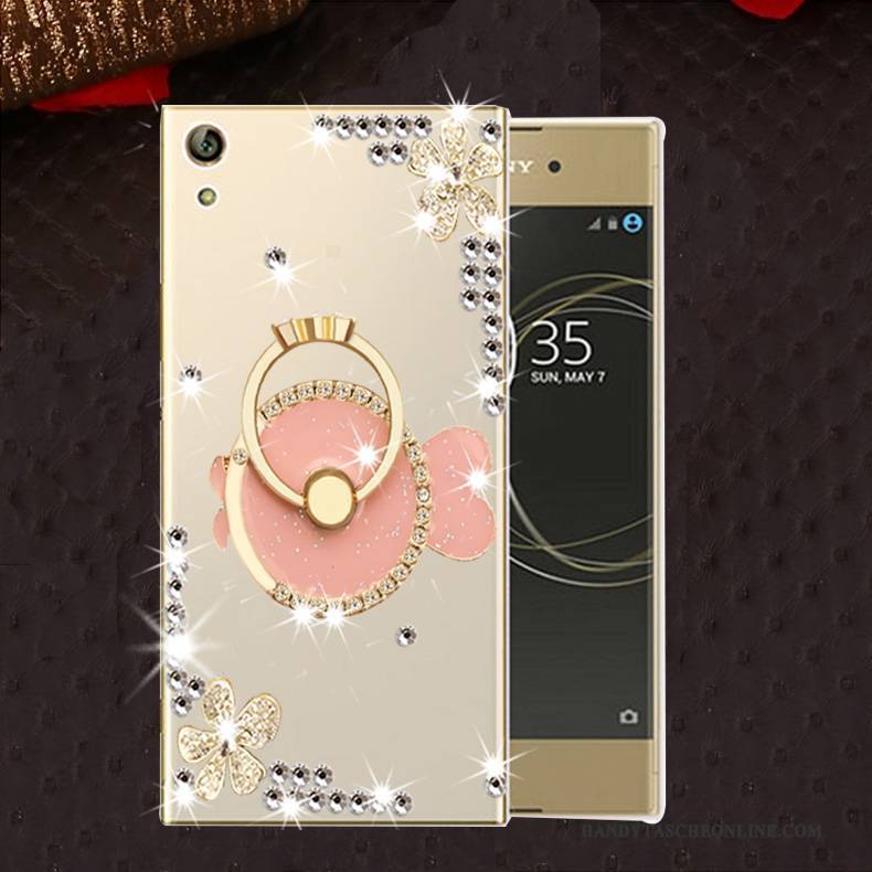 Hülle Sony Xperia L1 Strass Handyhüllen Anti-sturz, Case Sony Xperia L1 Silikon Rosa