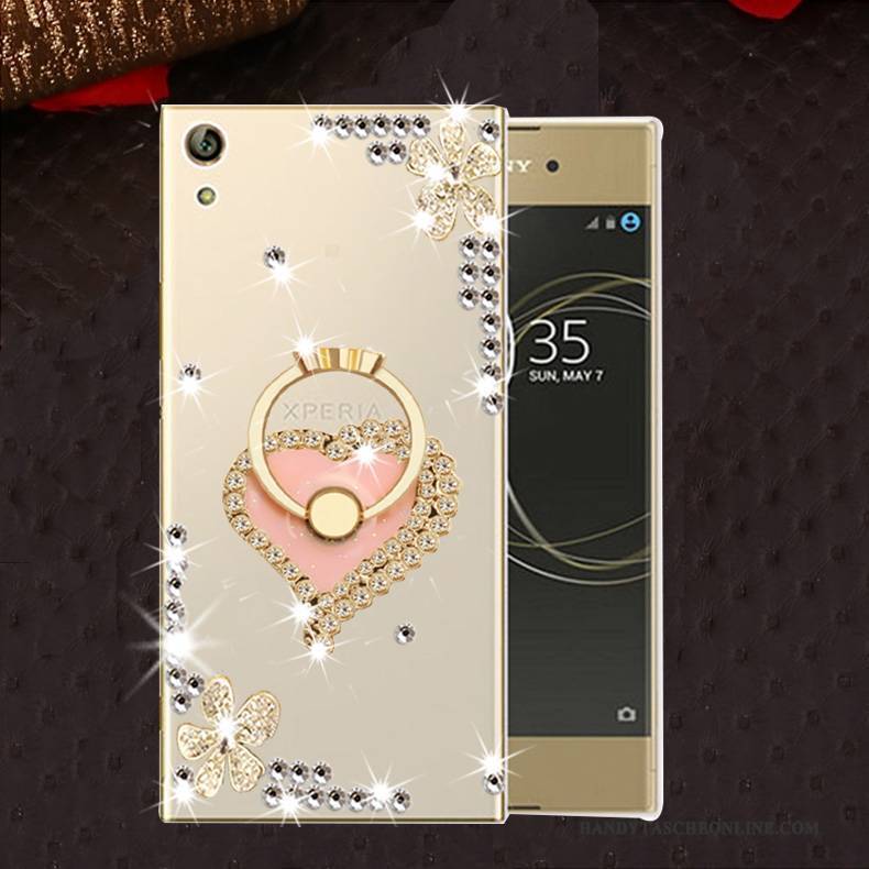 Hülle Sony Xperia L1 Strass Handyhüllen Anti-sturz, Case Sony Xperia L1 Silikon Rosa