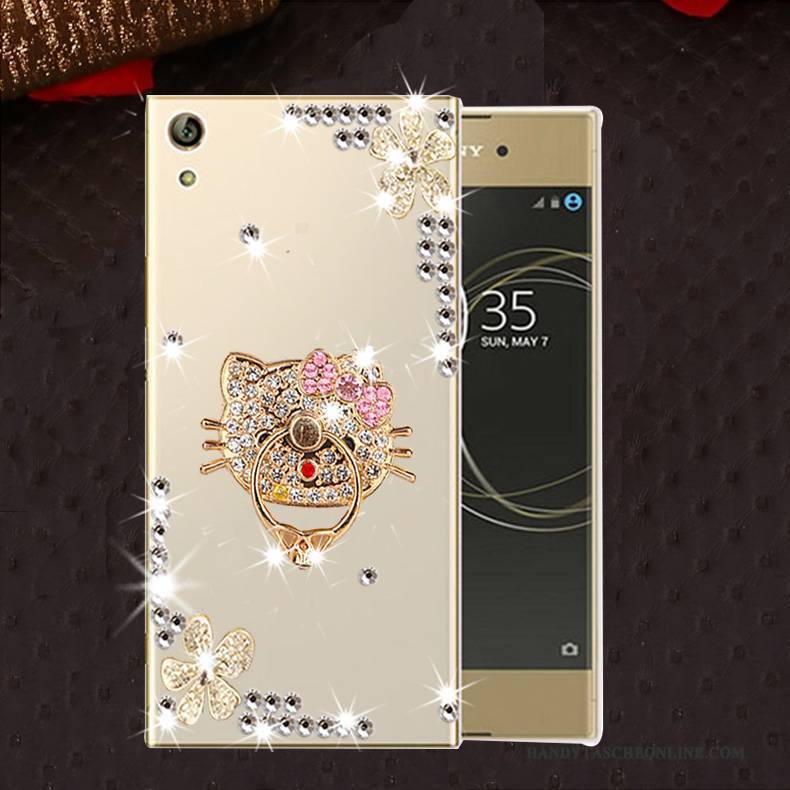 Hülle Sony Xperia L1 Strass Handyhüllen Anti-sturz, Case Sony Xperia L1 Silikon Rosa