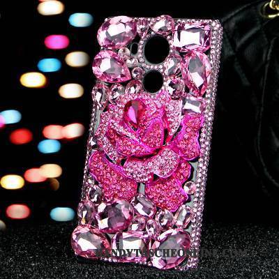 Hülle Sony Xperia L1 Strass Handyhüllen Anti-sturz, Case Sony Xperia L1 Silikon Rosa