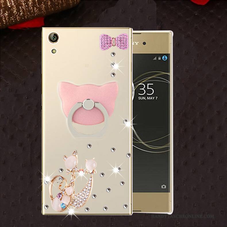 Hülle Sony Xperia L1 Strass Handyhüllen Anti-sturz, Case Sony Xperia L1 Silikon Rosa