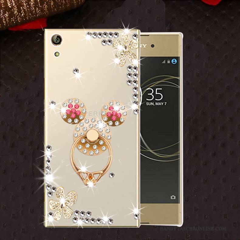 Hülle Sony Xperia L1 Strass Handyhüllen Anti-sturz, Case Sony Xperia L1 Silikon Rosa