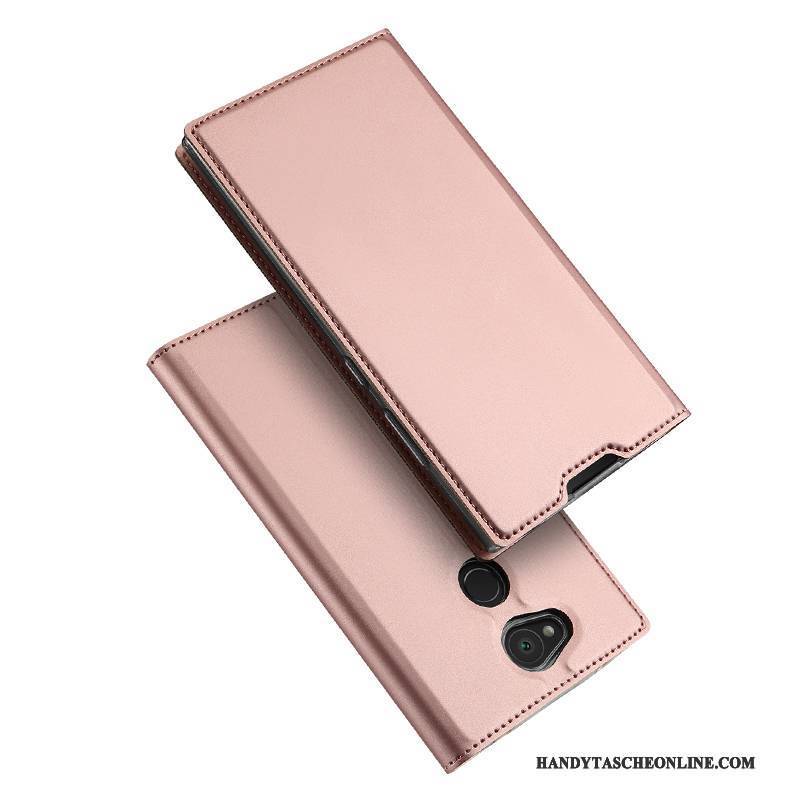 Hülle Sony Xperia L2 Halterung Karte Rosa, Case Sony Xperia L2 Lederhülle Anti-sturz