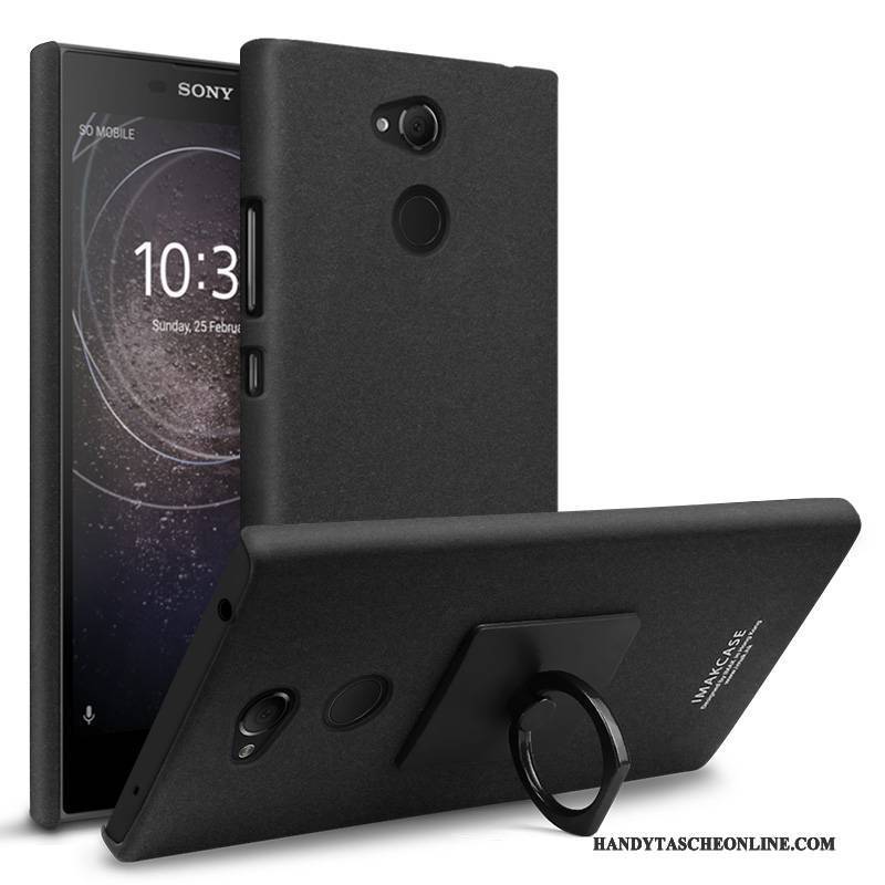 Hülle Sony Xperia L2 Schutz Ring Handyhüllen, Case Sony Xperia L2 Kreativ Schwarz Nubuck