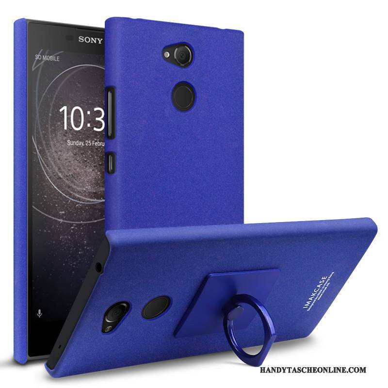 Hülle Sony Xperia L2 Schutz Ring Handyhüllen, Case Sony Xperia L2 Kreativ Schwarz Nubuck