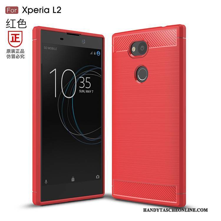 Hülle Sony Xperia L2 Silikon Rot Anti-sturz, Case Sony Xperia L2 Schutz Handyhüllen