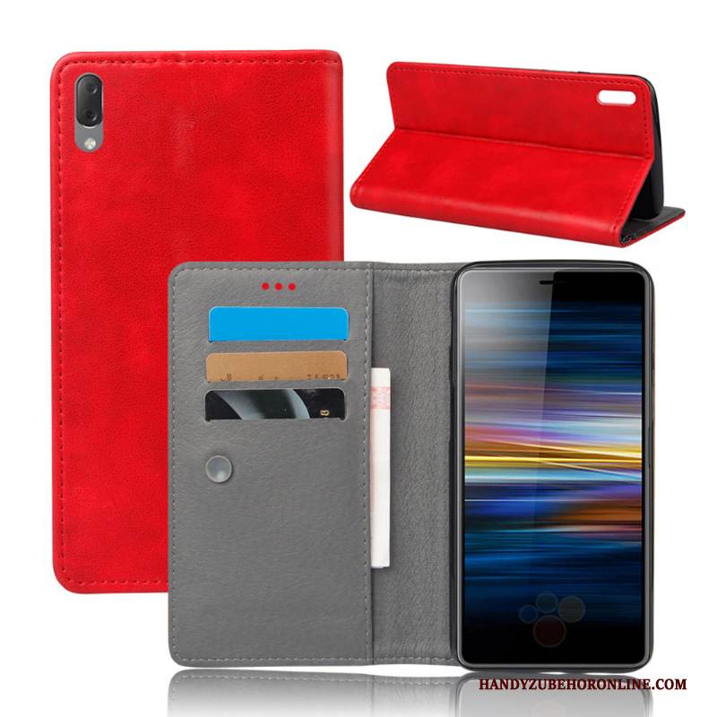 Hülle Sony Xperia L3 Taschen Handyhüllen Qualität, Case Sony Xperia L3 Schutz Rot