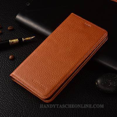 Hülle Sony Xperia M5 Dual Folio Handyhüllen Braun, Case Sony Xperia M5 Dual Leder Business Anti-sturz