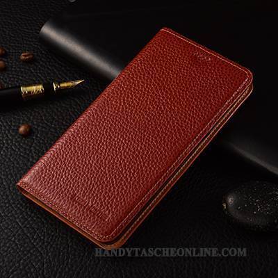 Hülle Sony Xperia M5 Dual Folio Handyhüllen Braun, Case Sony Xperia M5 Dual Leder Business Anti-sturz