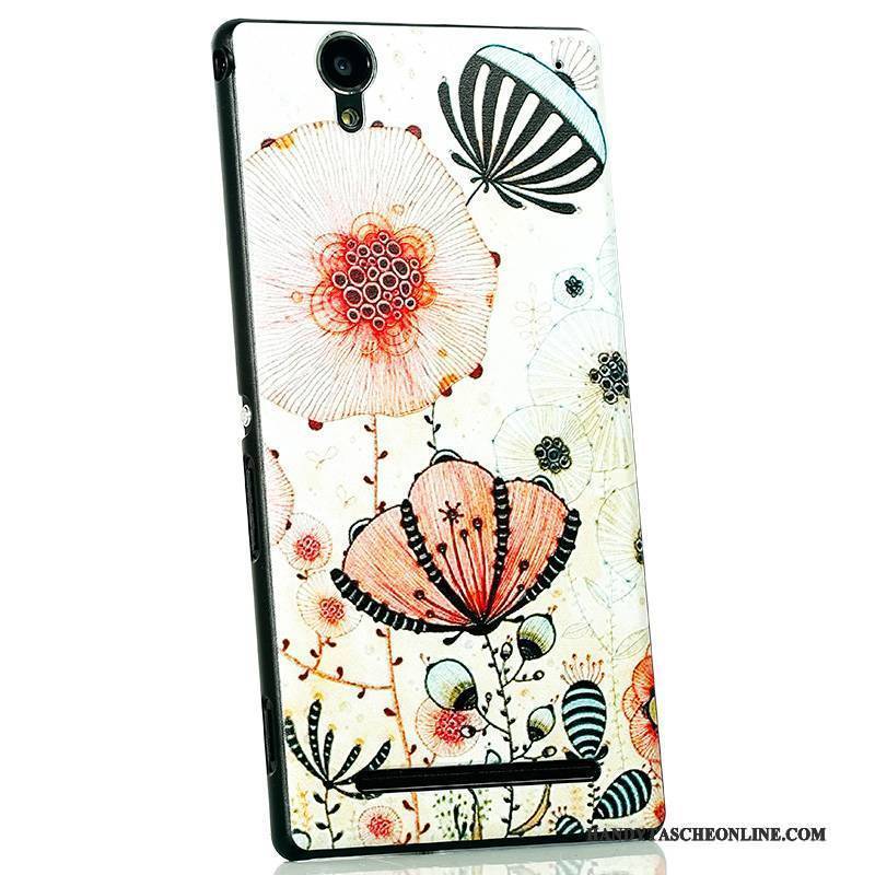 Hülle Sony Xperia T2 Karikatur Neu Nubuck, Case Sony Xperia T2 Schutz Handyhüllen Schwarz