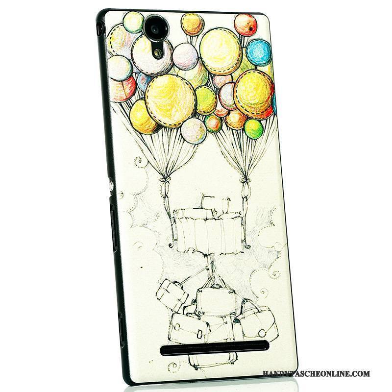 Hülle Sony Xperia T2 Karikatur Neu Nubuck, Case Sony Xperia T2 Schutz Handyhüllen Schwarz