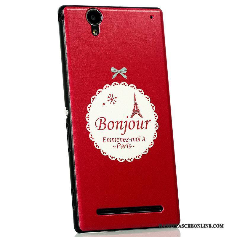 Hülle Sony Xperia T2 Karikatur Neu Nubuck, Case Sony Xperia T2 Schutz Handyhüllen Schwarz