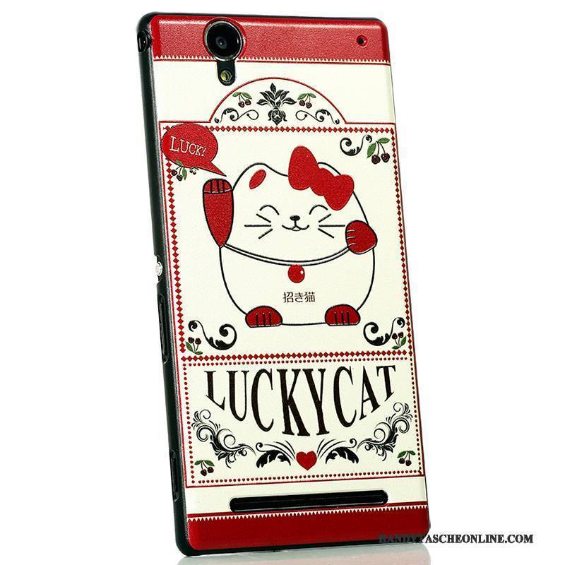 Hülle Sony Xperia T2 Karikatur Neu Nubuck, Case Sony Xperia T2 Schutz Handyhüllen Schwarz