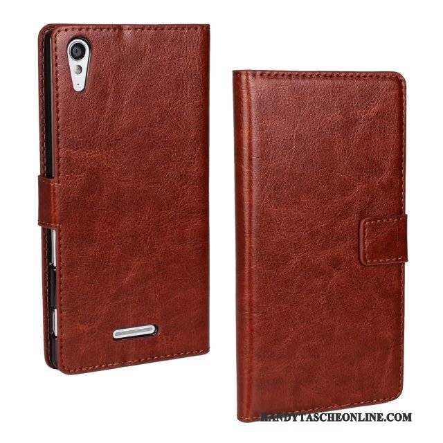 Hülle Sony Xperia T3 Leder Texture Handyhüllen, Case Sony Xperia T3 Schutz Rosa