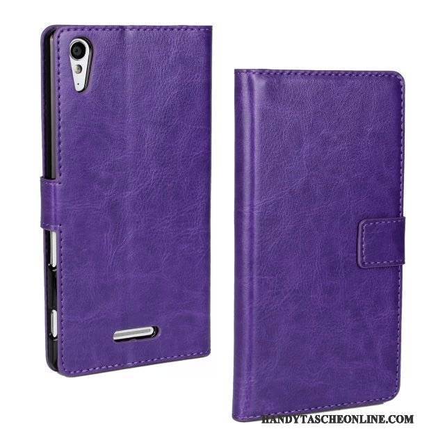 Hülle Sony Xperia T3 Leder Texture Handyhüllen, Case Sony Xperia T3 Schutz Rosa