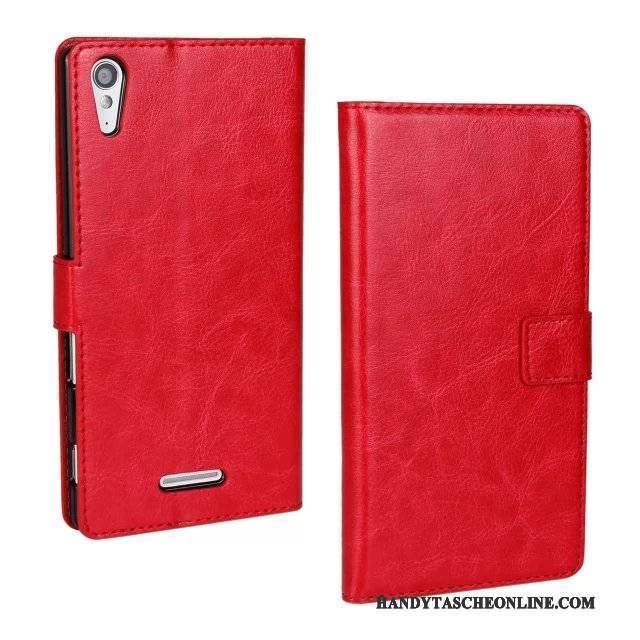 Hülle Sony Xperia T3 Leder Texture Handyhüllen, Case Sony Xperia T3 Schutz Rosa