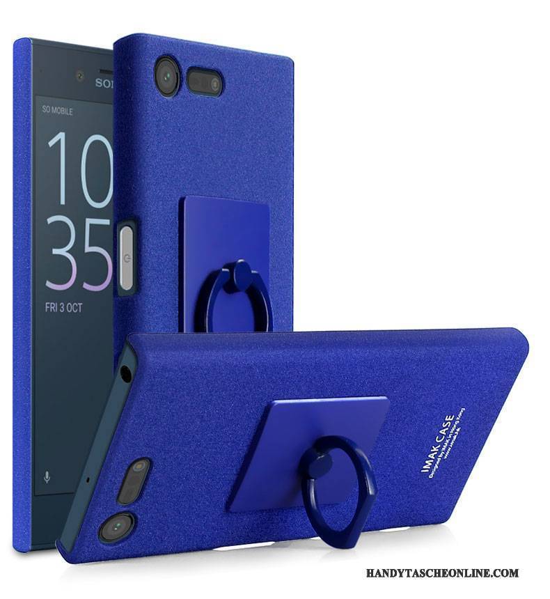 Hülle Sony Xperia X Compact Halterung Handyhüllen Ring, Case Sony Xperia X Compact Schutz Schwarz Nubuck