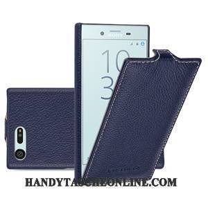 Hülle Sony Xperia X Compact Leder Handyhüllen Gelb, Case Sony Xperia X Compact Lederhülle