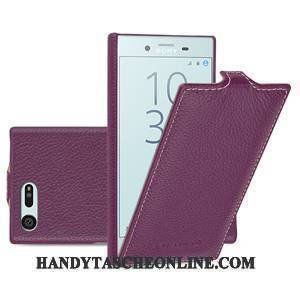 Hülle Sony Xperia X Compact Leder Handyhüllen Gelb, Case Sony Xperia X Compact Lederhülle