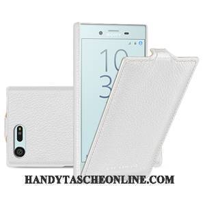 Hülle Sony Xperia X Compact Leder Handyhüllen Gelb, Case Sony Xperia X Compact Lederhülle