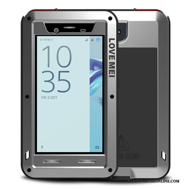 Hülle Sony Xperia X Compact Taschen Anti-sturz Gelb, Case Sony Xperia X Compact Metall Drei Verteidigungen Grenze