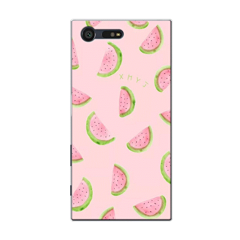 Hülle Sony Xperia X Compact Taschen Wassermelone Frucht, Case Sony Xperia X Compact Silikon Grün Frisch