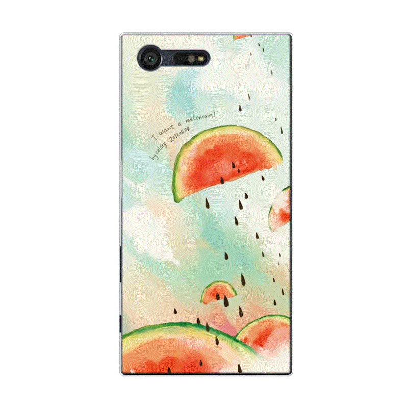 Hülle Sony Xperia X Compact Taschen Wassermelone Frucht, Case Sony Xperia X Compact Silikon Grün Frisch