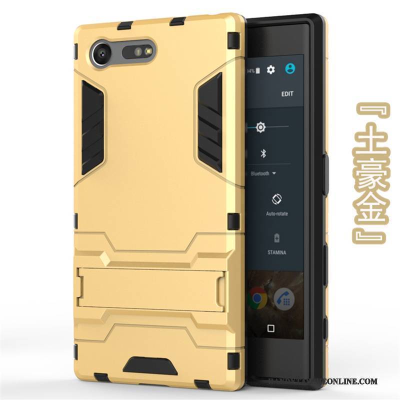 Hülle Sony Xperia X Compact Weiche Handyhüllen Schwer, Case Sony Xperia X Compact Schutz Gold Anti-sturz