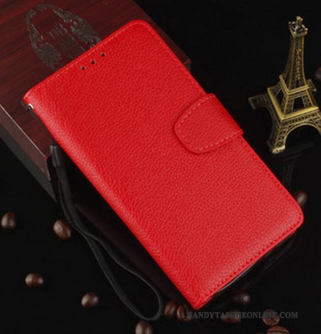 Hülle Sony Xperia X Taschen Rot Handyhüllen, Case Sony Xperia X Lederhülle