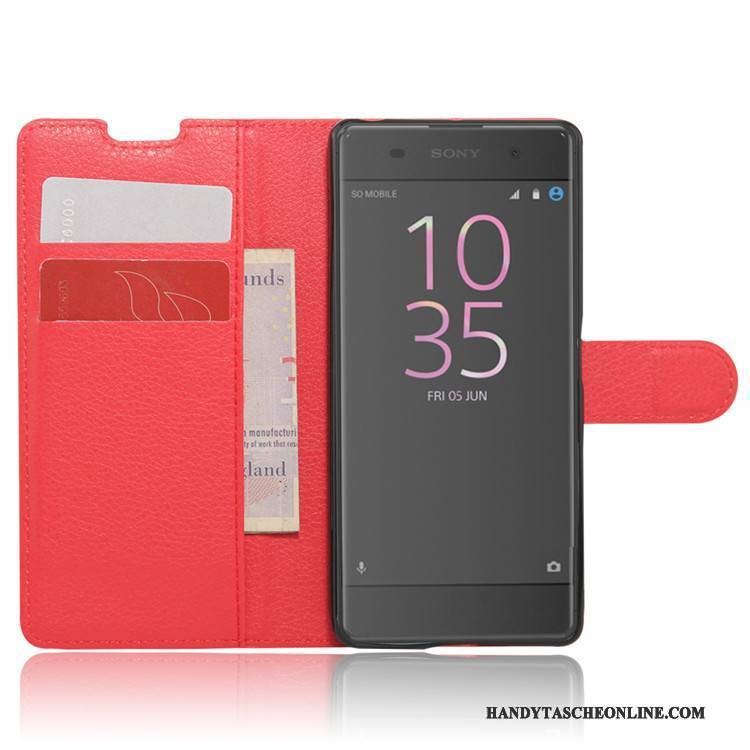 Hülle Sony Xperia Xa Geldbörse Handyhüllen Rot, Case Sony Xperia Xa Schutz Karte