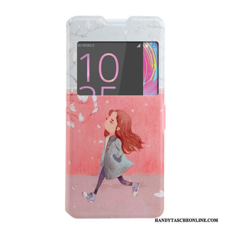 Hülle Sony Xperia Xa Karikatur Rosa Windows, Case Sony Xperia Xa Schutz