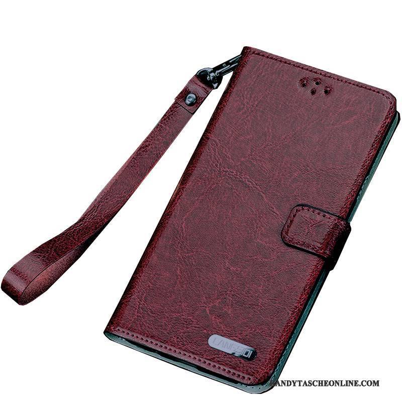 Hülle Sony Xperia Xa Ultra Folio Weinrot Anti-sturz, Case Sony Xperia Xa Ultra Leder Einfach Handyhüllen