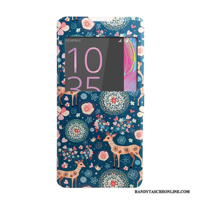 Hülle Sony Xperia Xa Ultra Gemalt Windows Rosa, Case Sony Xperia Xa Ultra Lederhülle