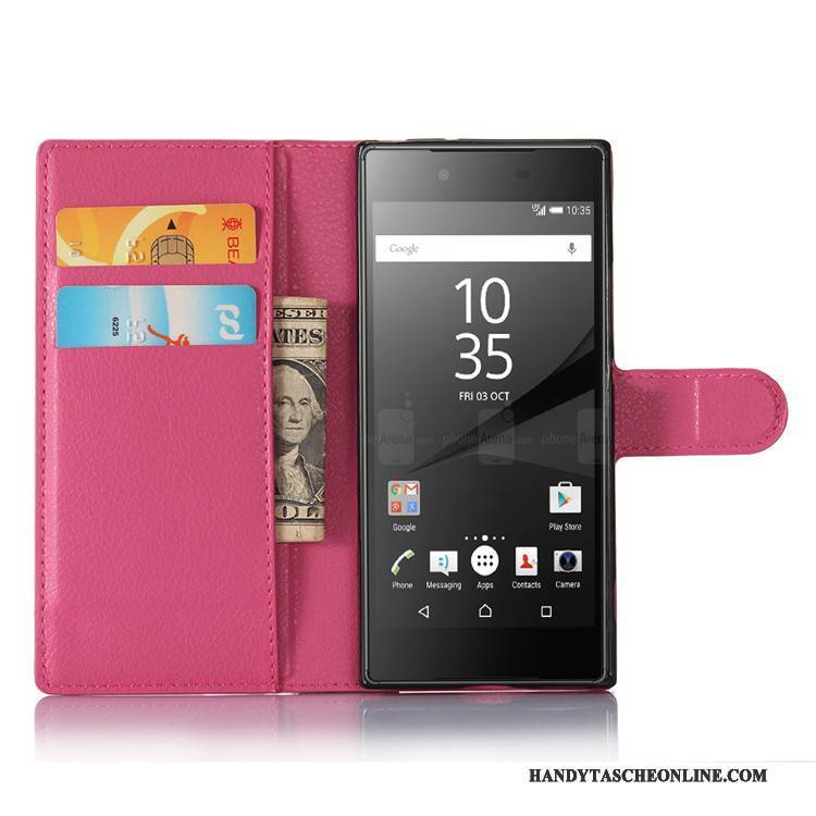 Hülle Sony Xperia Xa1 Geldbörse Rosa Handyhüllen, Case Sony Xperia Xa1 Lederhülle