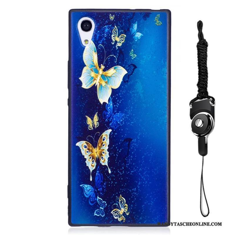 Hülle Sony Xperia Xa1 Gemalt Trend Blau, Case Sony Xperia Xa1 Farbe Neu Nubuck