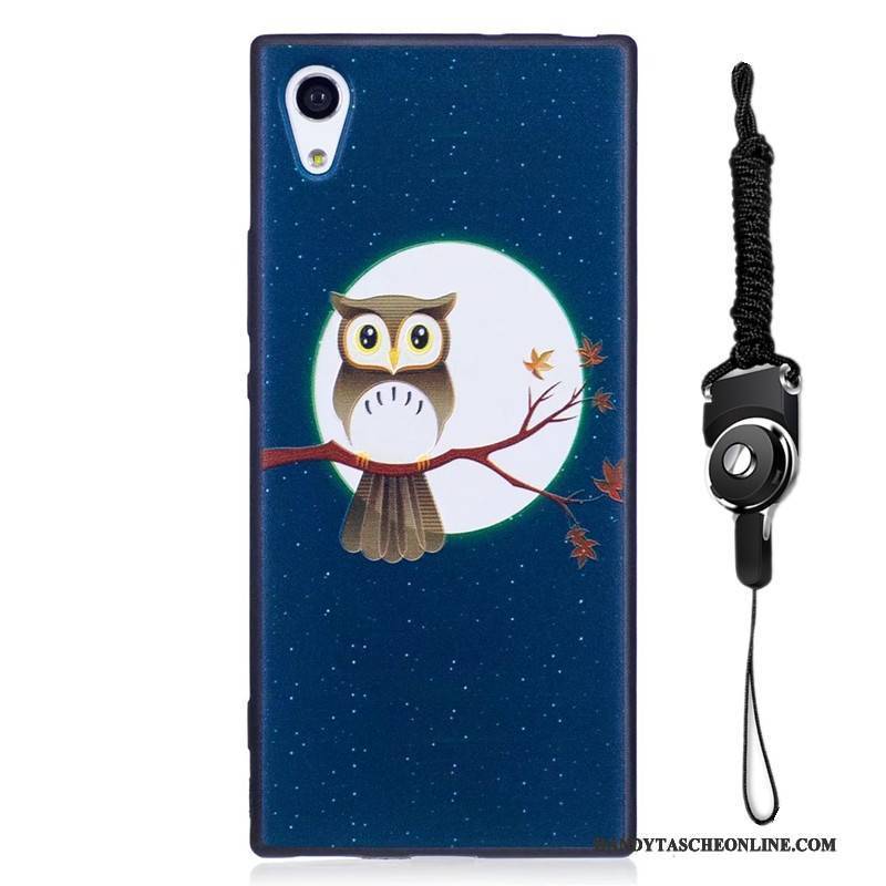 Hülle Sony Xperia Xa1 Gemalt Trend Blau, Case Sony Xperia Xa1 Farbe Neu Nubuck