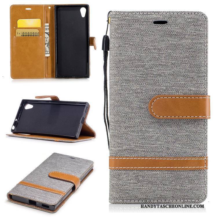 Hülle Sony Xperia Xa1 Halterung Karte Handyhüllen, Case Sony Xperia Xa1 Folio Lila