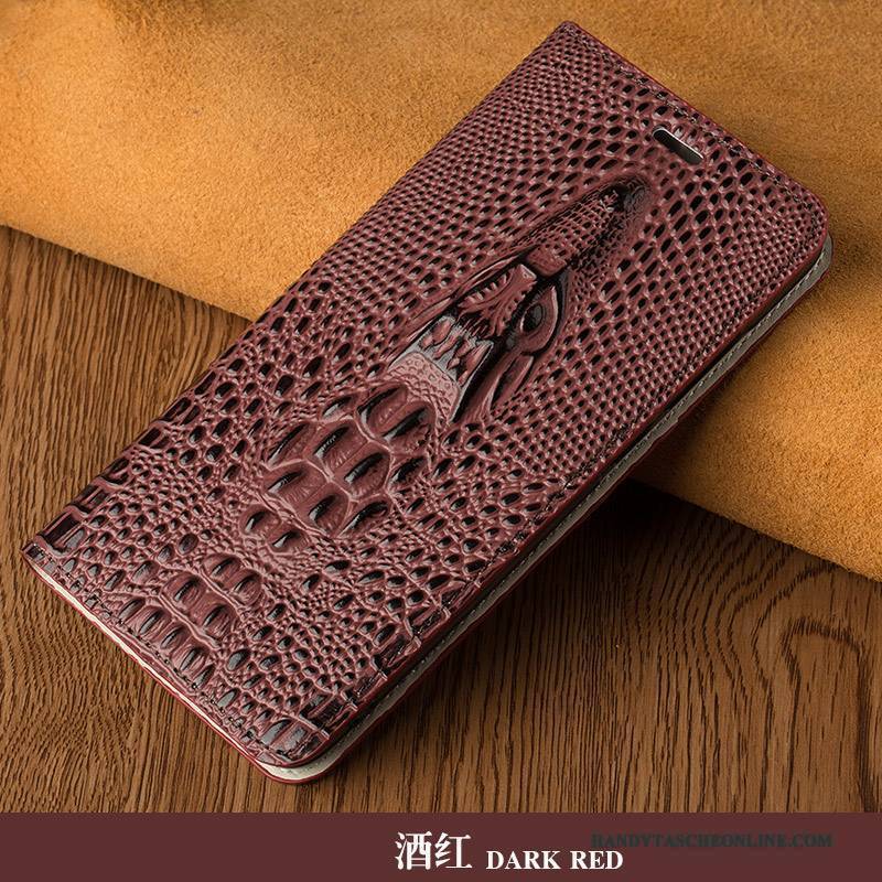 Hülle Sony Xperia Xa1 Plus Leder Elegant Schlank, Case Sony Xperia Xa1 Plus Schutz Rot Handyhüllen