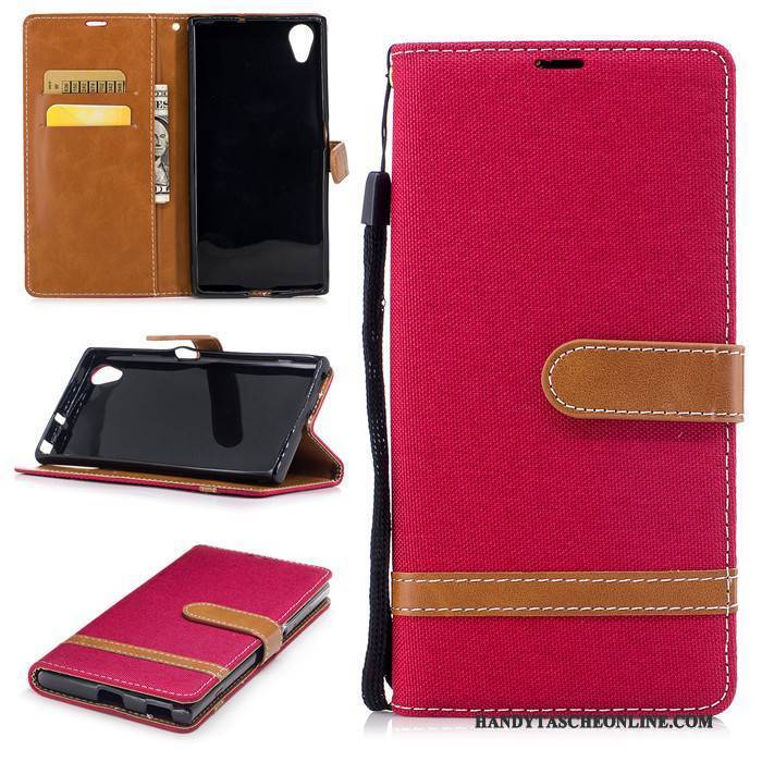 Hülle Sony Xperia Xa1 Plus Schutz Handyhüllen Rot, Case Sony Xperia Xa1 Plus Folio Anti-sturz