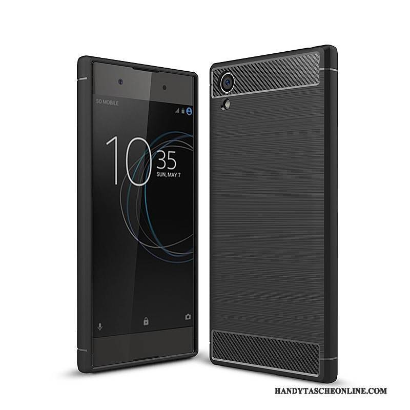 Hülle Sony Xperia Xa1 Plus Taschen Handyhüllen Rot, Case Sony Xperia Xa1 Plus Schutz Faser