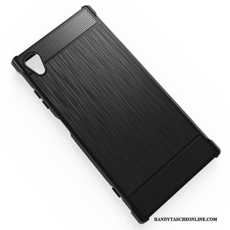 Hülle Sony Xperia Xa1 Plus Weiche Nubuck Schwarz, Case Sony Xperia Xa1 Plus Schutz Handyhüllen