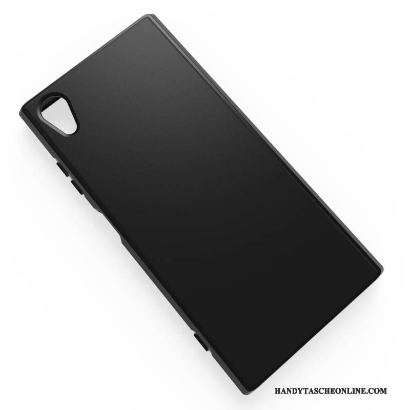 Hülle Sony Xperia Xa1 Plus Weiche Nubuck Schwarz, Case Sony Xperia Xa1 Plus Schutz Handyhüllen