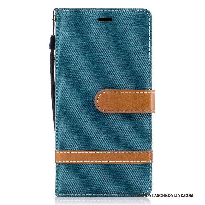 Hülle Sony Xperia Xa1 Schutz Denim Lila, Case Sony Xperia Xa1 Geldbörse