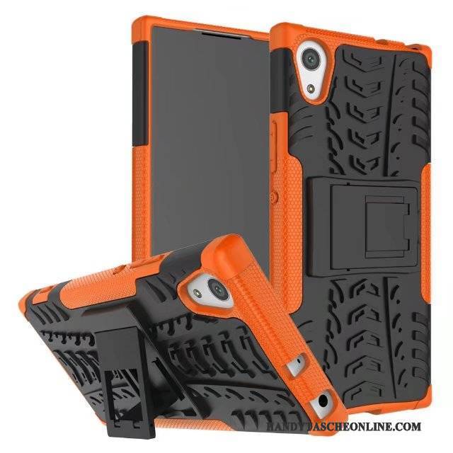 Hülle Sony Xperia Xa1 Taschen Anti-sturz Rutschfest, Case Sony Xperia Xa1 Schutz Orange Handyhüllen